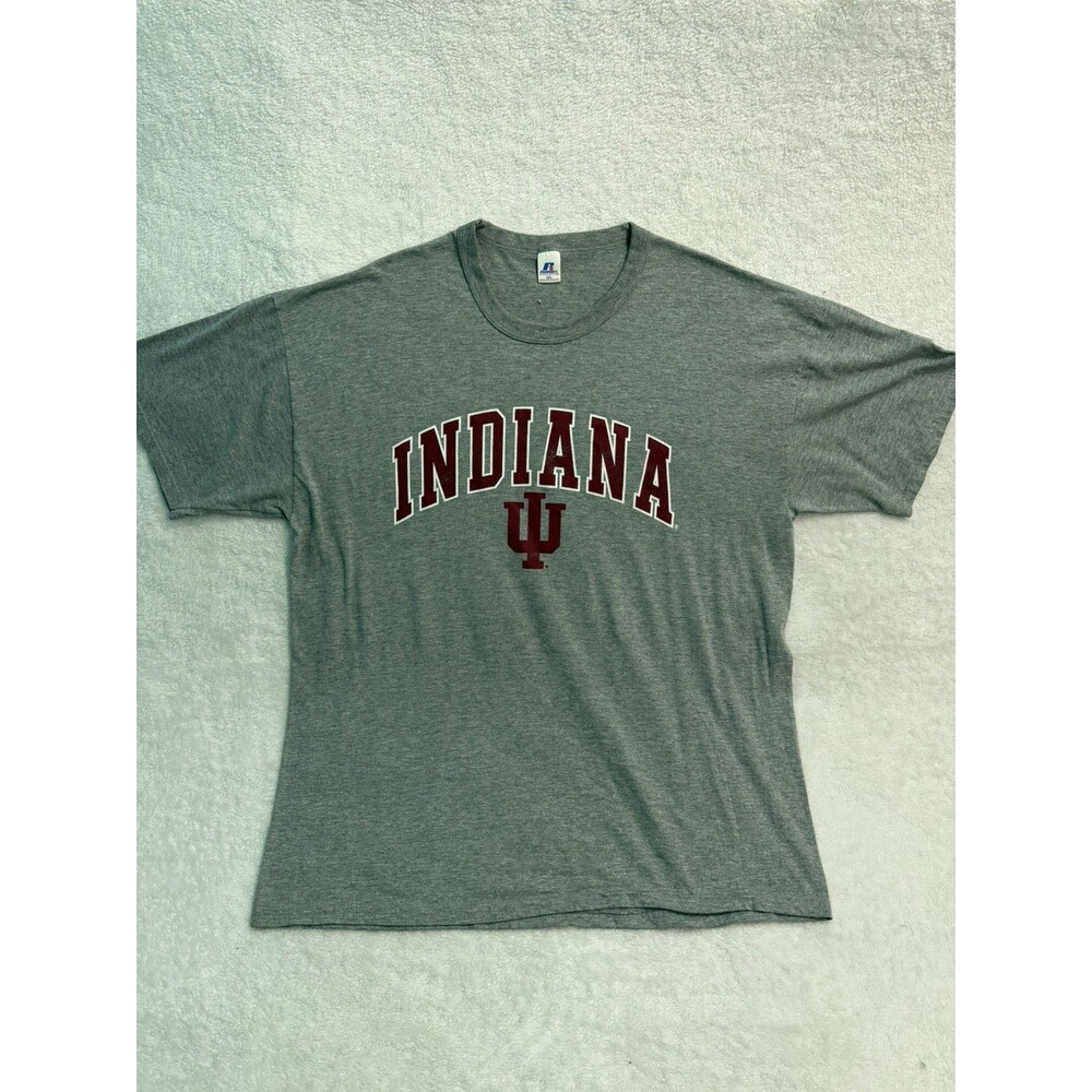Vintage Indiana Hoosiers T-Shirt Mens XL Gray Russell Athletic College 90s